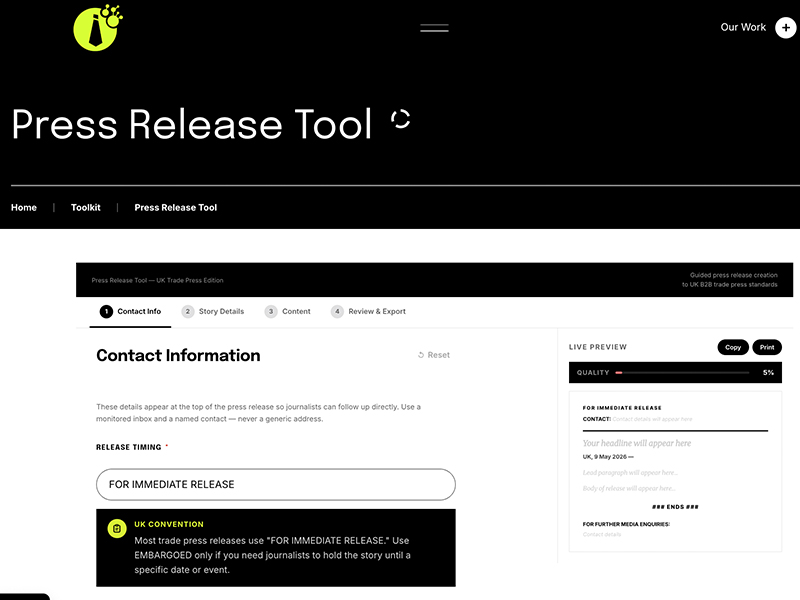 Press Release Tool